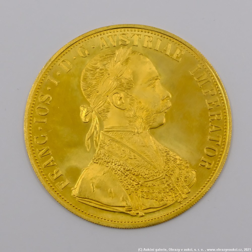 .. - Rakousko Uhersko, zlatý 4 dukát 1915 pokračující ražba. Zlato 986/1000, hrubá hmotnost mince 13,964g