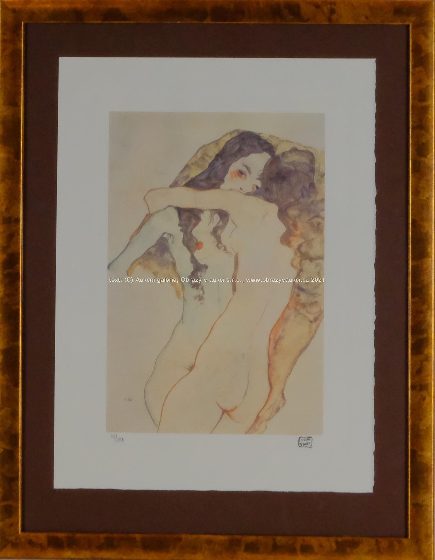 Egon Schiele - Zwei sich umarmende Frauen