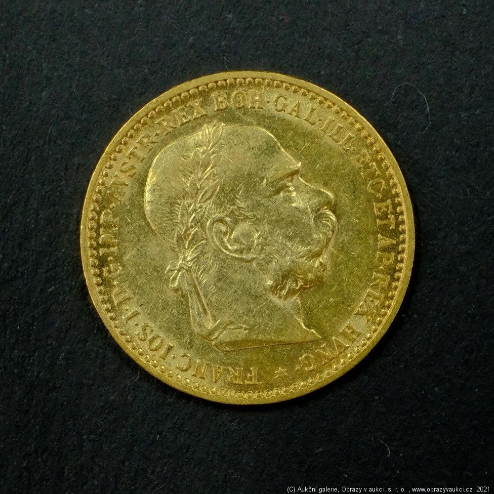 Neznámý autor - Rakousko Uhersko zlatá 10 Koruna 1897 rakouská. Zlato 900/1000, hrubá hmotnost mince 3,387g