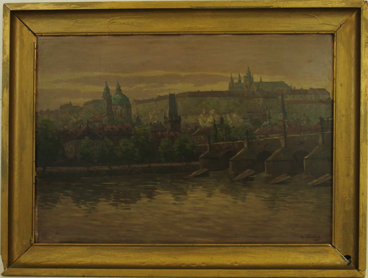 Jaroslav  Šimůnek - Pohled na Karlův most a Pražský Hrad