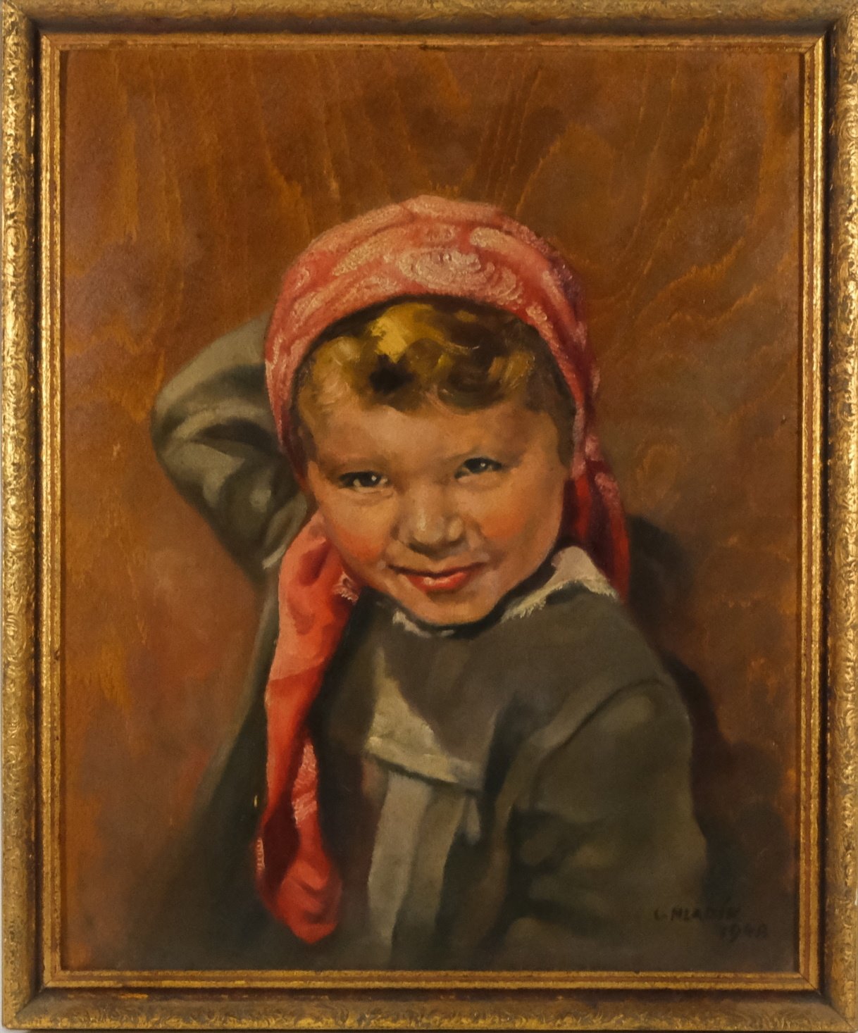 L. Hladík - Děvčátko v červeném šátku