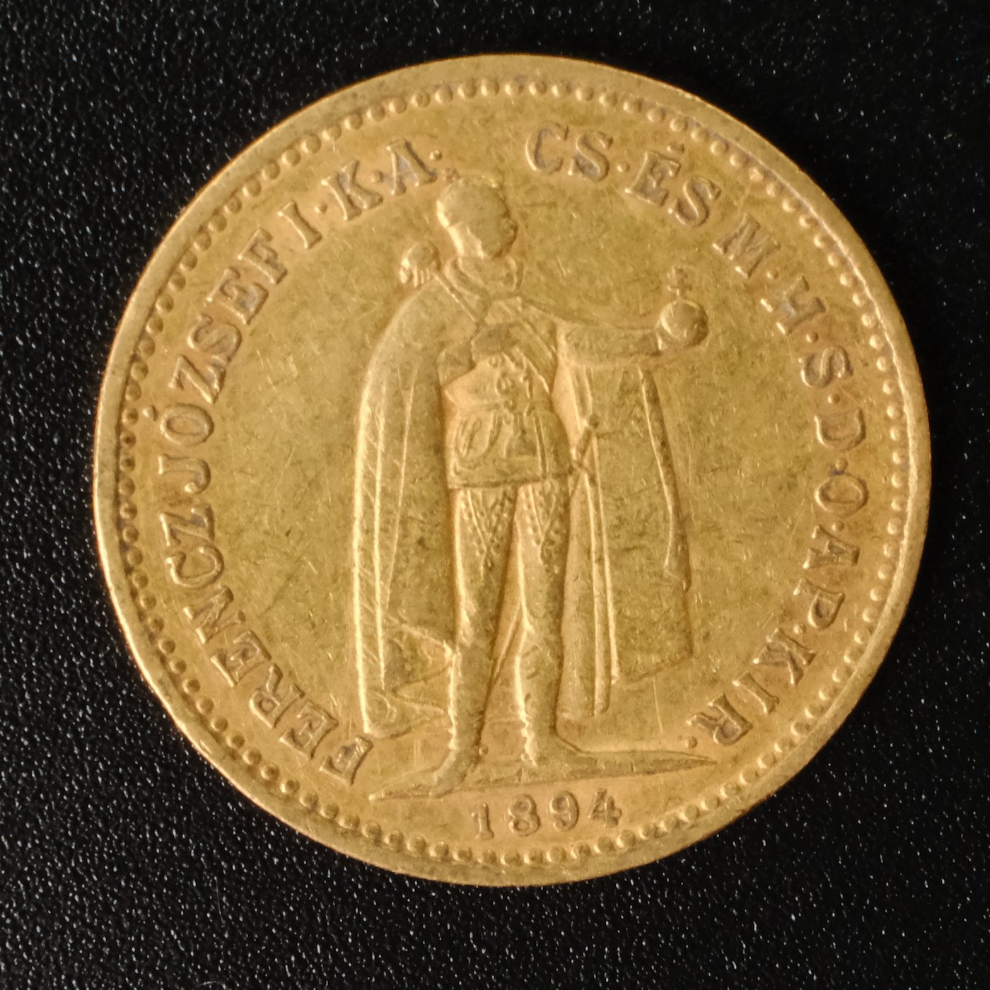 Mince - Rakousko Uhersko zlatá 10 Koruna 1894 K.B. uherská, Zlato 900/1000, hrubá hmotnost mince 3,387g