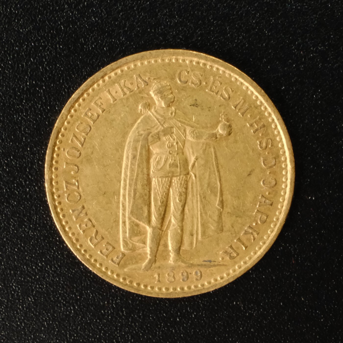 Mince - Rakousko Uhersko zlatá 10 Koruna 1899 K.B. uherská,  Zlato 900/1000, hrubá hmotnost mince 3,387g