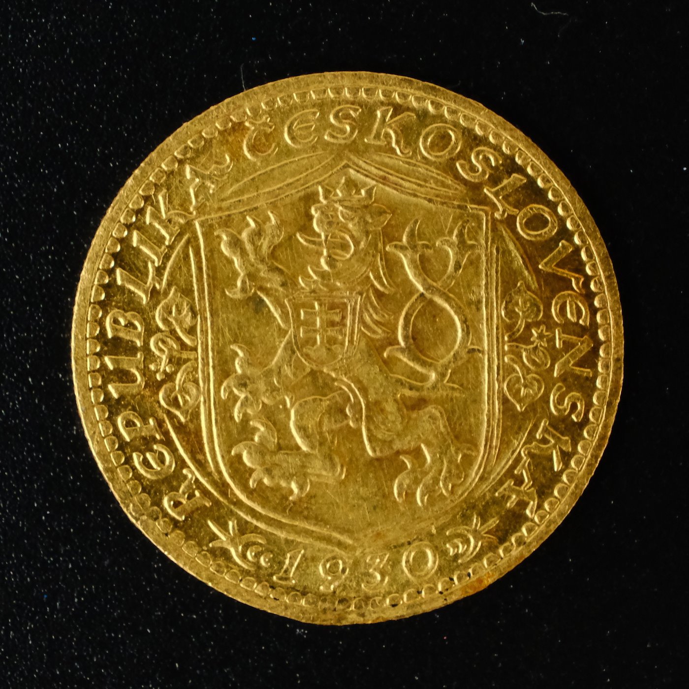 Mince - Československá republika Svatováclavský dukát 1930 RR! Zlato 986/1000, hrubá hmotnost mince 3,49g