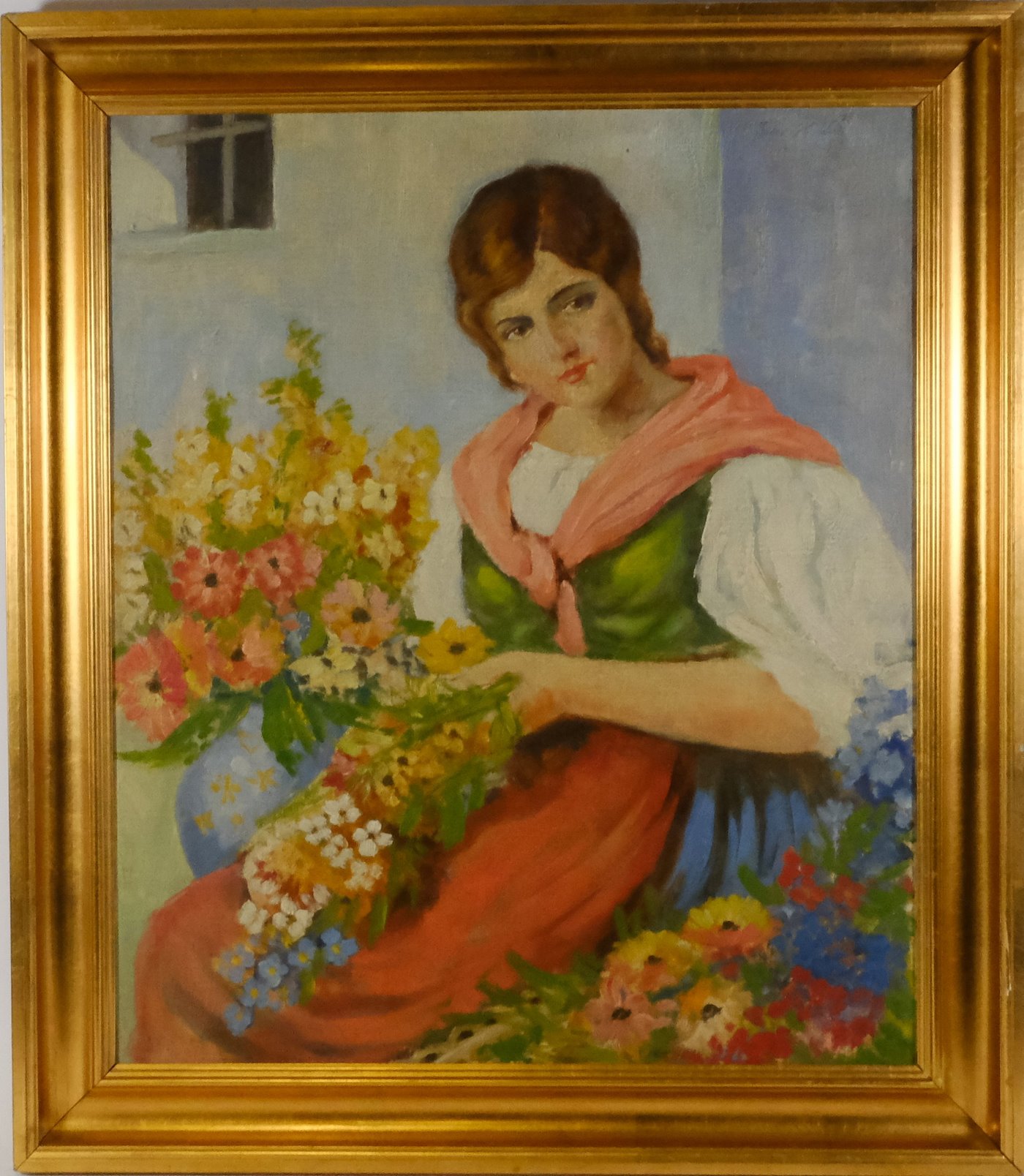 Neznámý autor - Dívka s květy