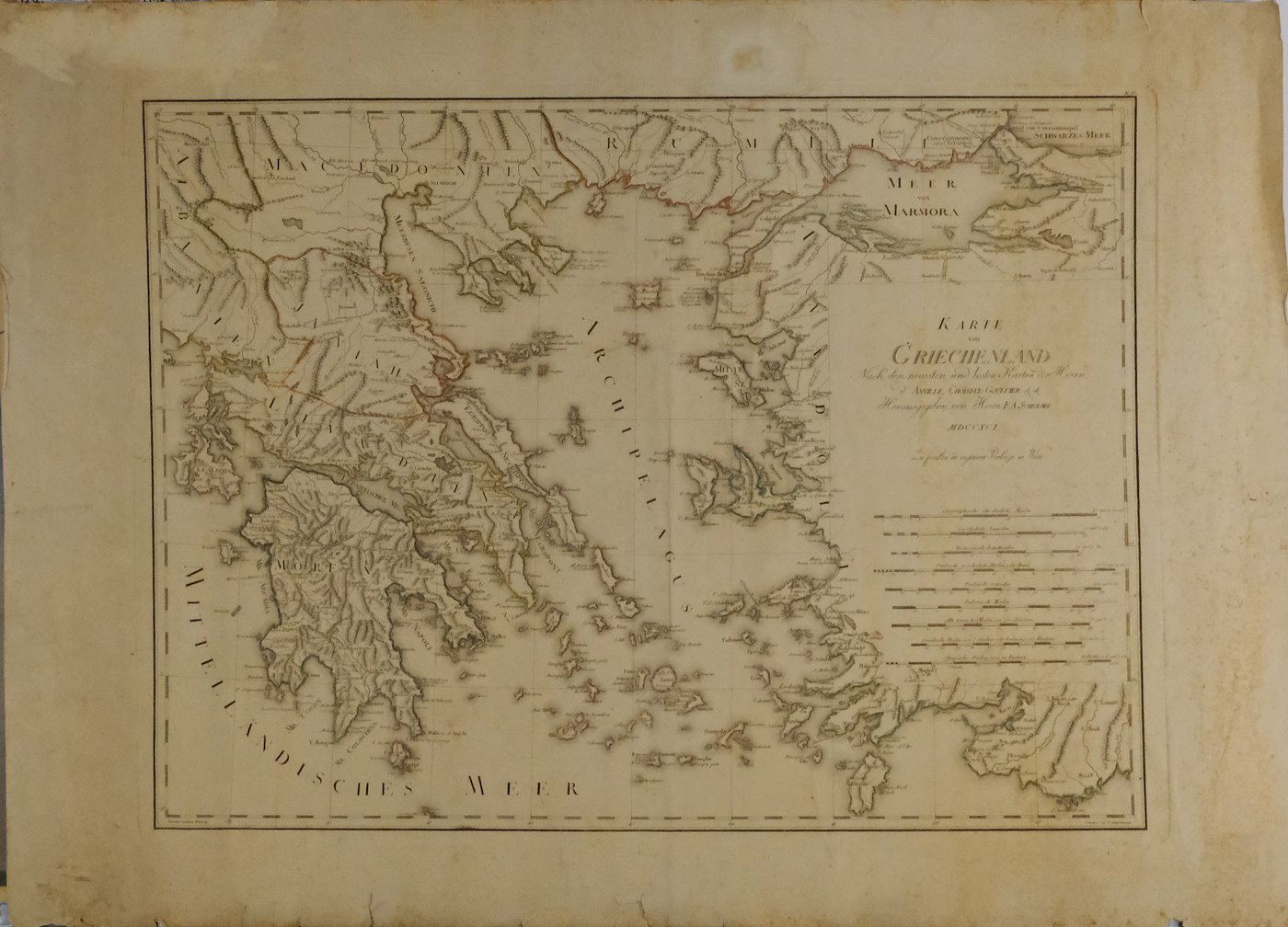 F. A. Schraembl - Mapa Řecka