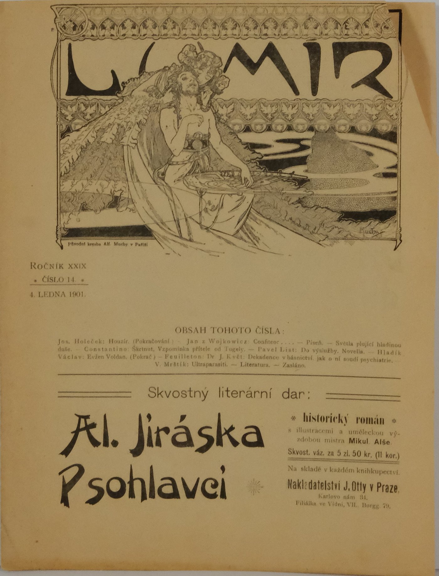Alfons Mucha - Obálka časopisu Lumír 