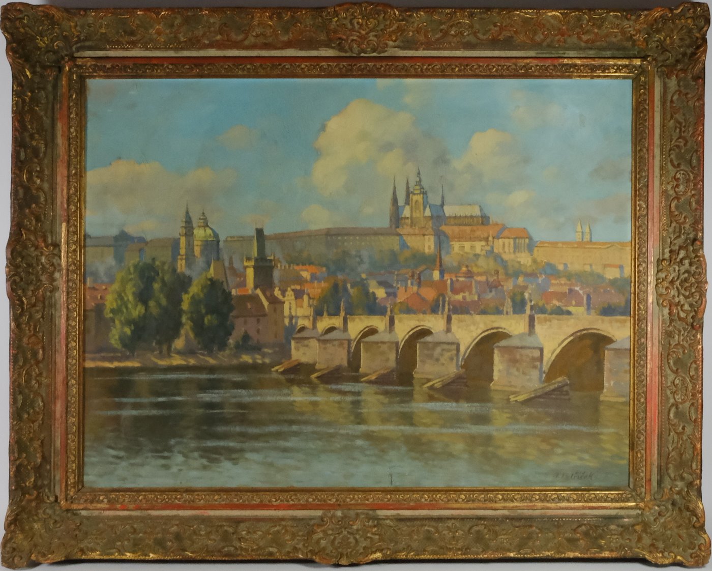 Adolf Petříček - Pohled na Pražský hrad