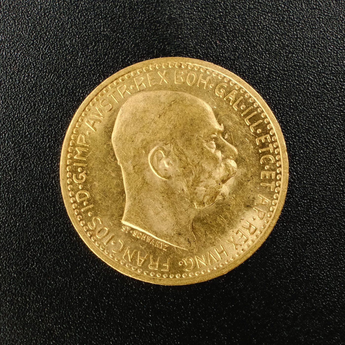 Mince - Rakousko Uhersko zlatá 10 Koruna 1911 rakouská, zlato 900/1000, hrubá hmotnost mince 3,387g
