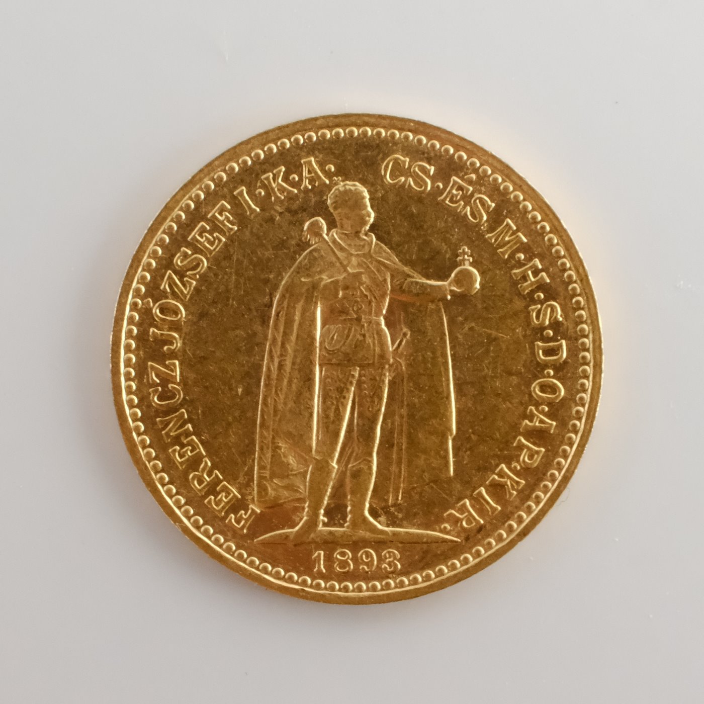 Mince - Rakousko Uhersko zlatá 10 Koruna 1893 K.B. uherská, zlato 900/1000, hrubá hmotnost mince 3,387g