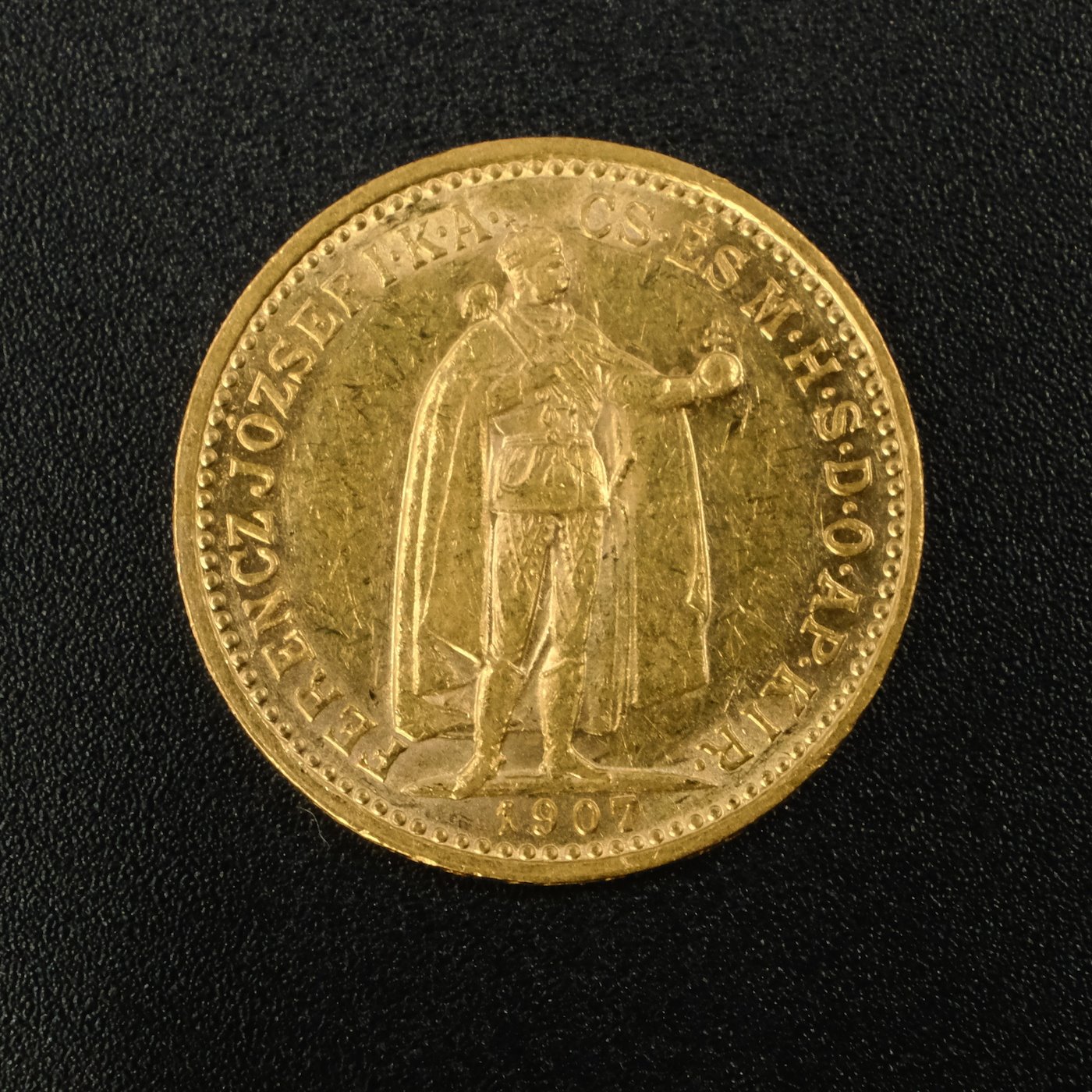 Mince - Rakousko Uhersko zlatá 10 Koruna 1907 K.B. uherská, zlato 900/1000, hrubá hmotnost mince 3,387g