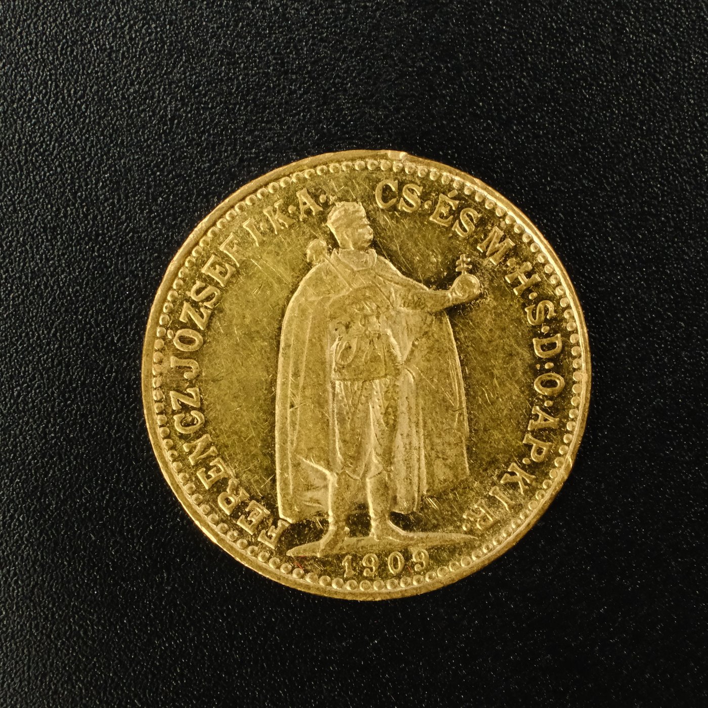 Mince - Rakousko Uhersko zlatá 10 Koruna 1909 K.B. uherská, zlato 900/1000, hrubá hmotnost mince 3,387g