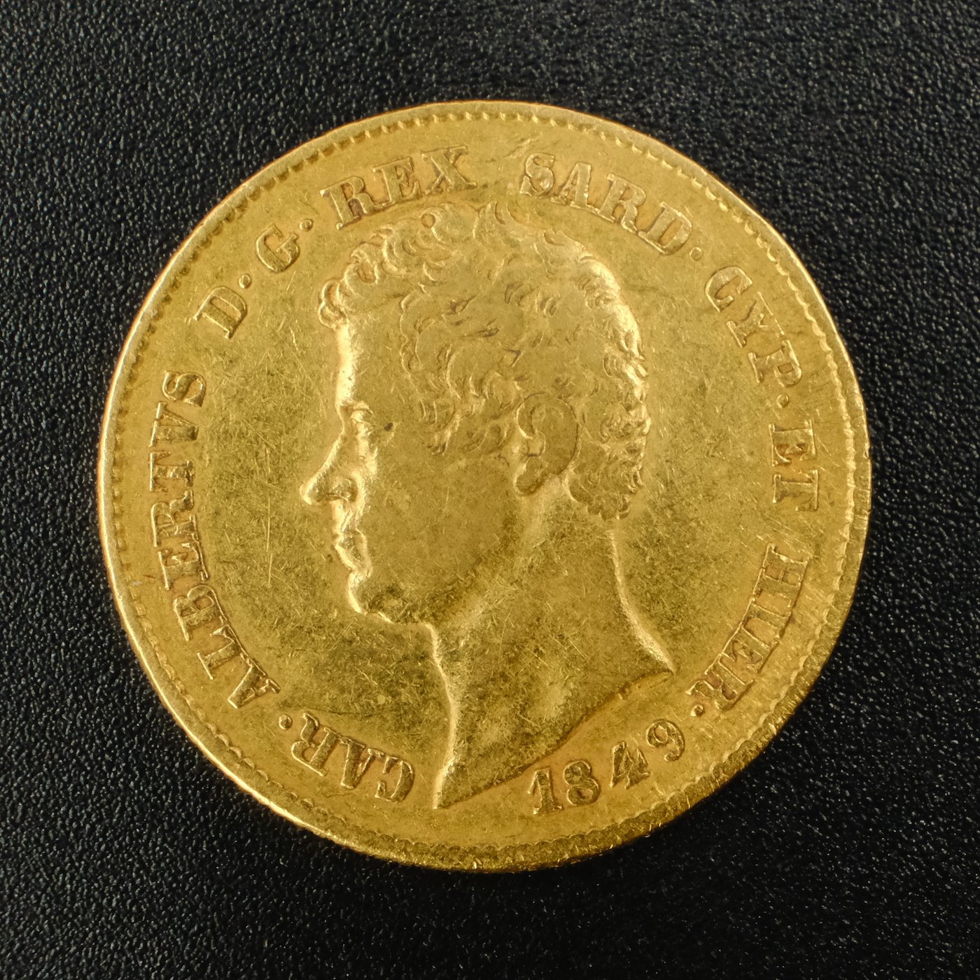 Mince - Zlatá 20 Lira Italie 1849 P král Karel Albert, zlato 900/1000, hmotnost hrubá 6,45g