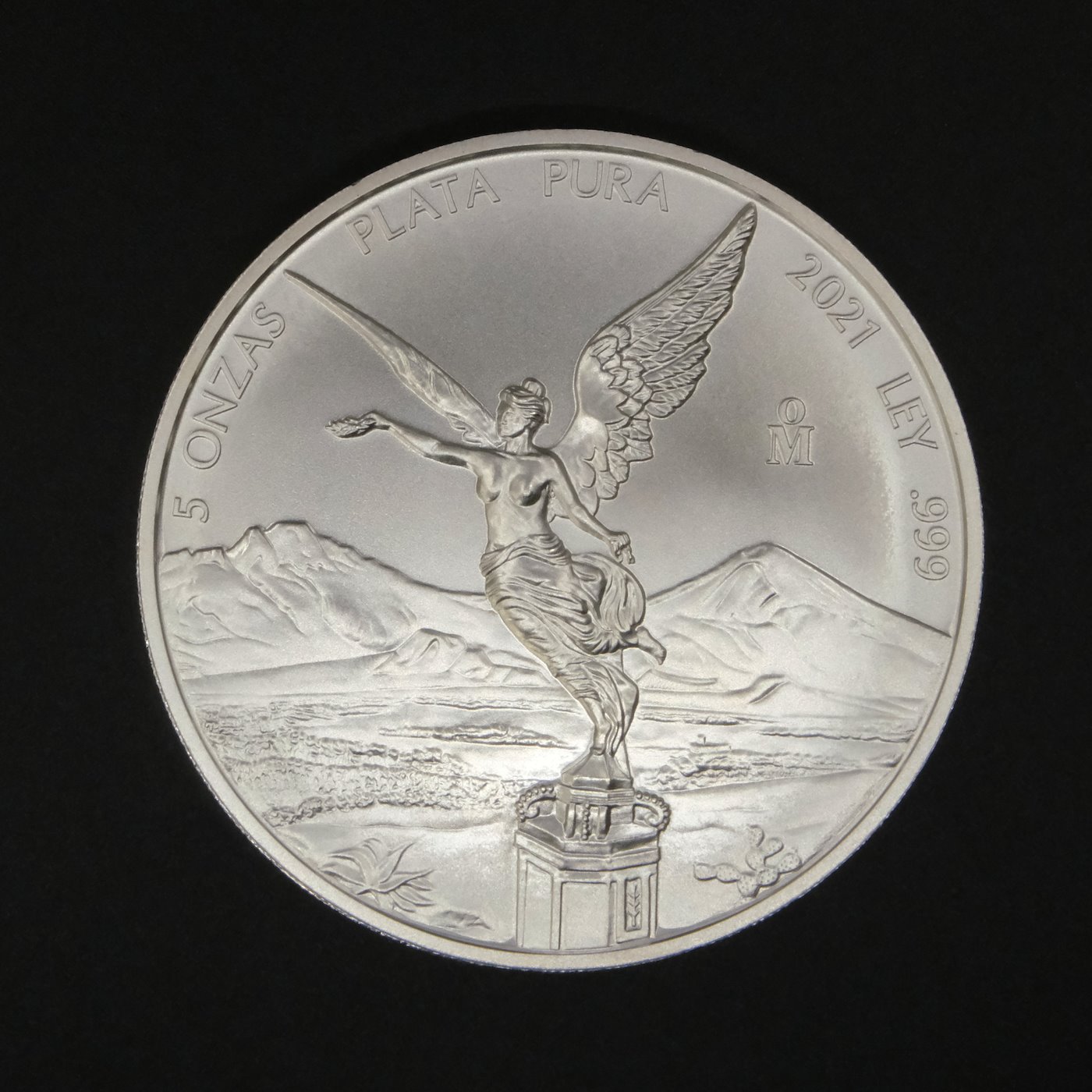 Mince - Stříbrná 5 uncová mince MEXICO 2021, stříbro 999/1000, hrubá hmotnost 155,75g