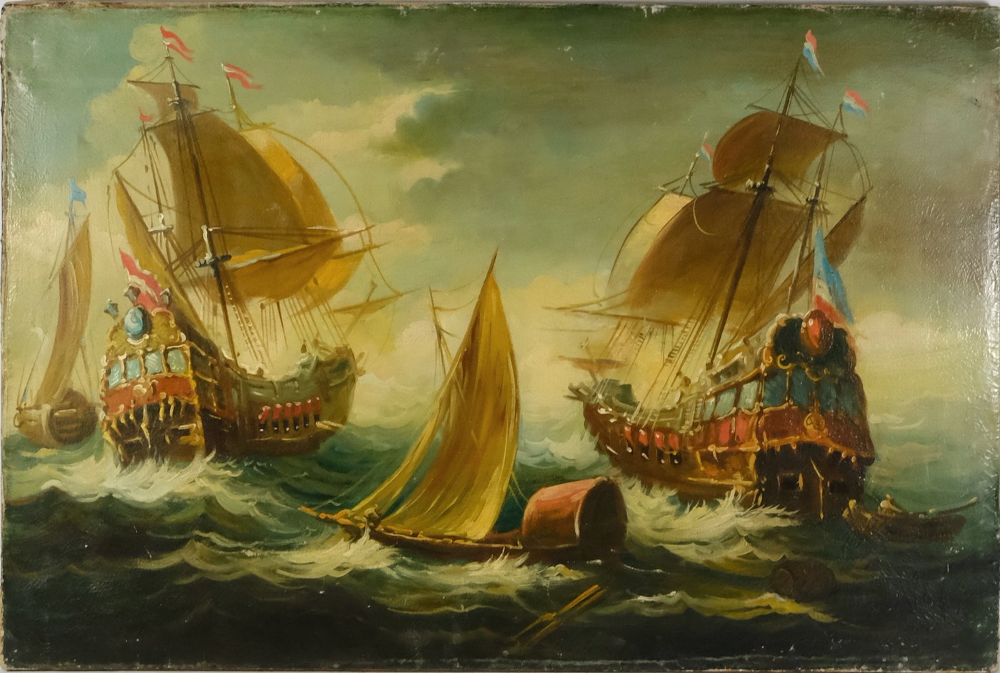 Nesignováno - Námořní bitva, západoevropský malíř 19. století