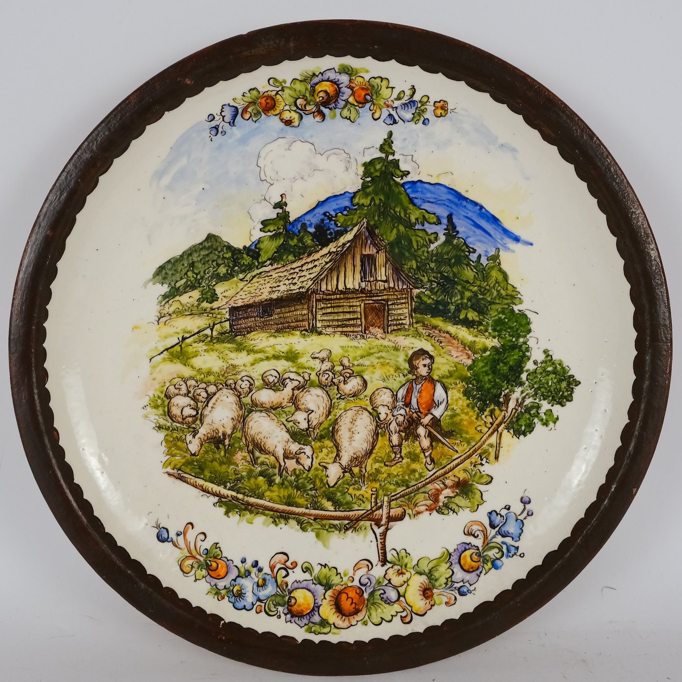 Josef Kudělka - Závěsný talíř s motivem z Valašska
