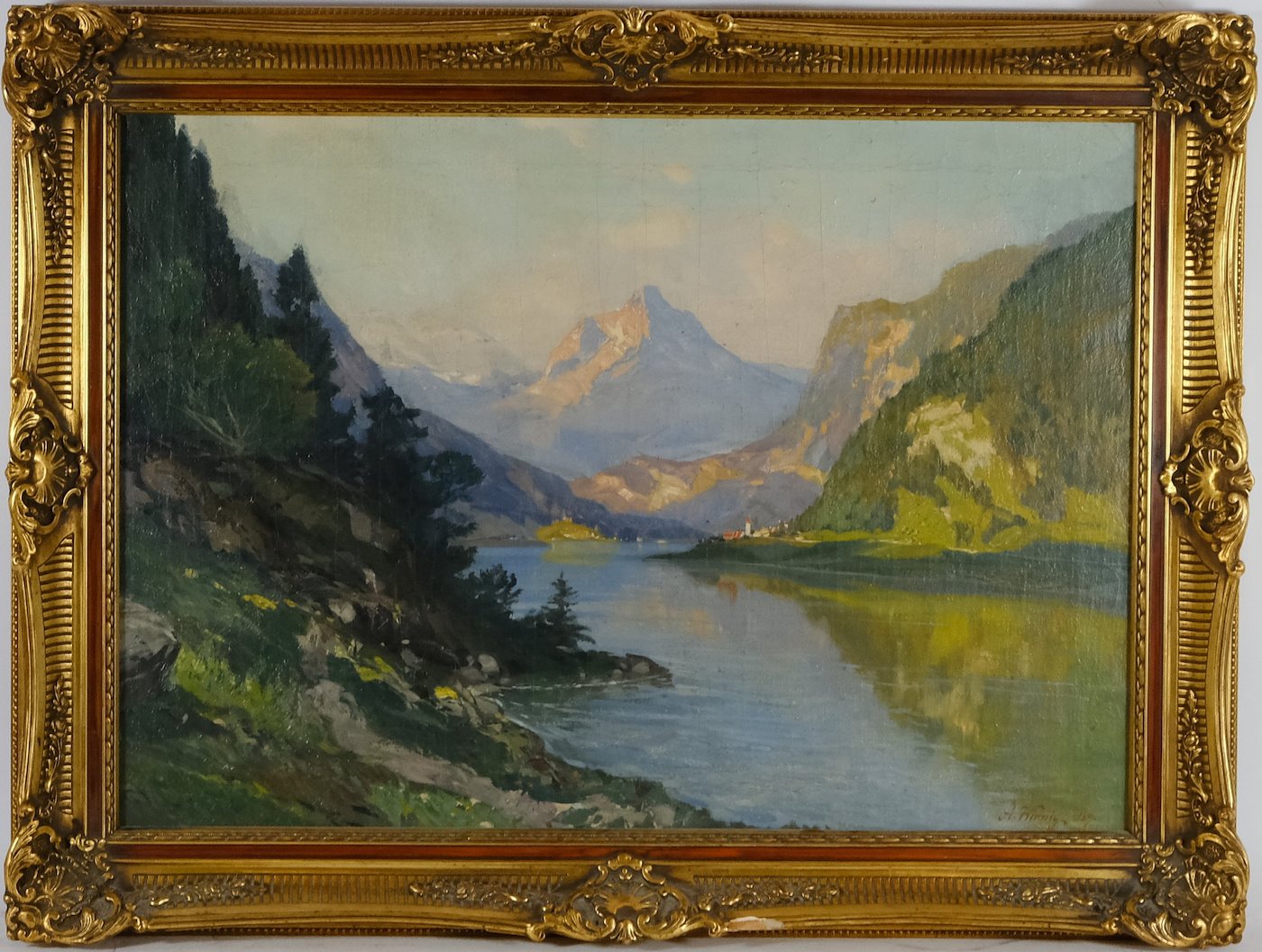 Alois  Kirnig - Řeka v Alpách