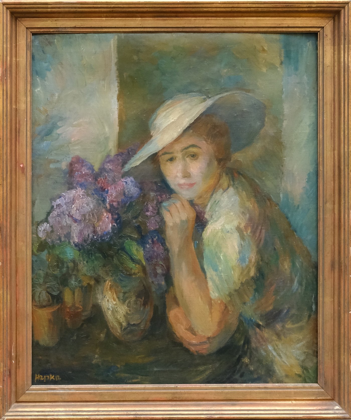 Josef Hapka - Mladá žena s květy