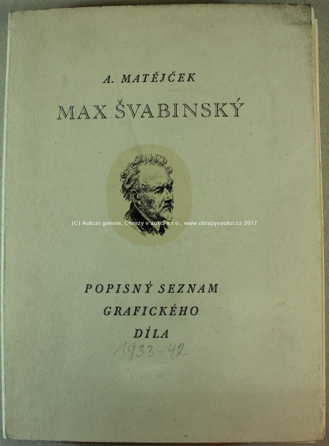 Max Švabinský - Popisný seznam grafického díla 1933-1942