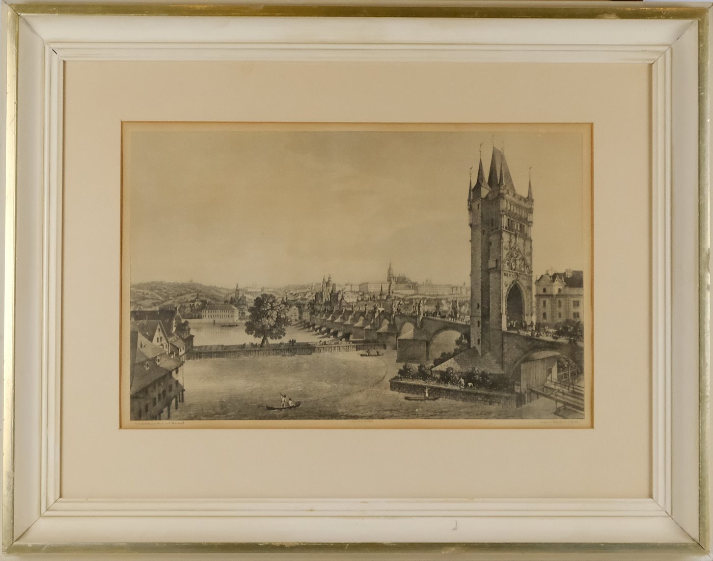 C.I. Richter - Pohled na Hradčany od staroměstské Mostecké věže