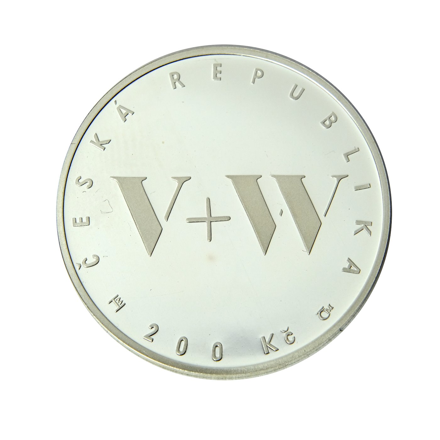 Mince - Stříbrná mince 200 Kč Jan Werich a Jiří Voskovec 100. výročí narození 2005 Proof,stříbro 900/1000. Hrubá hmotnost 13g.