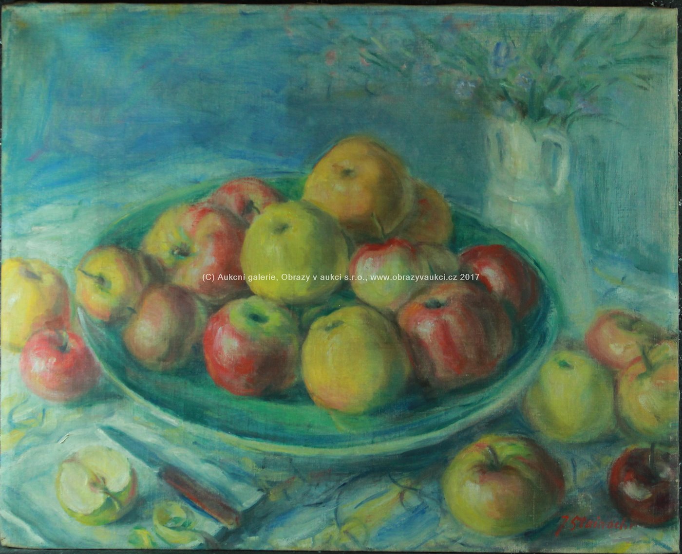 Josef Stainochr - Zátiší s jablky