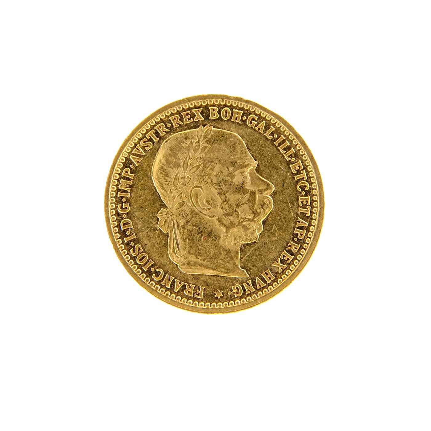 Mince - Rakousko Uhersko zlatá 10 Koruna 1905 rakouská. Zlato 900/1000, hrubá hmotnost mince 3,387g
