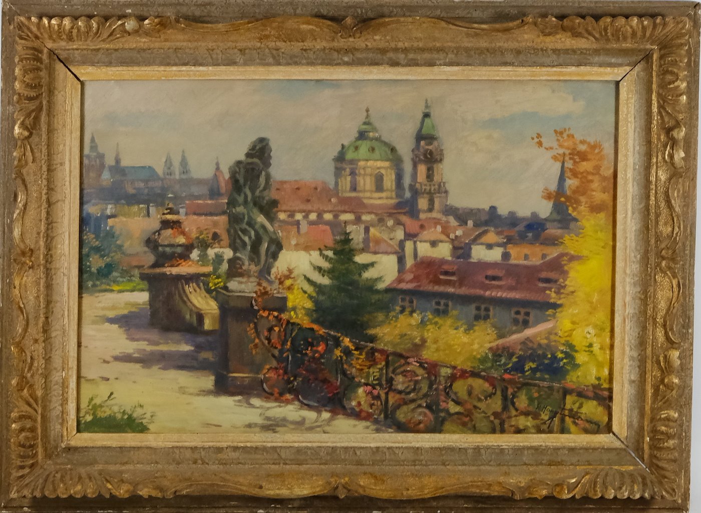 Jaromír Hauptmann - Sedláček - Pohled na kostel sv. Mikuláše