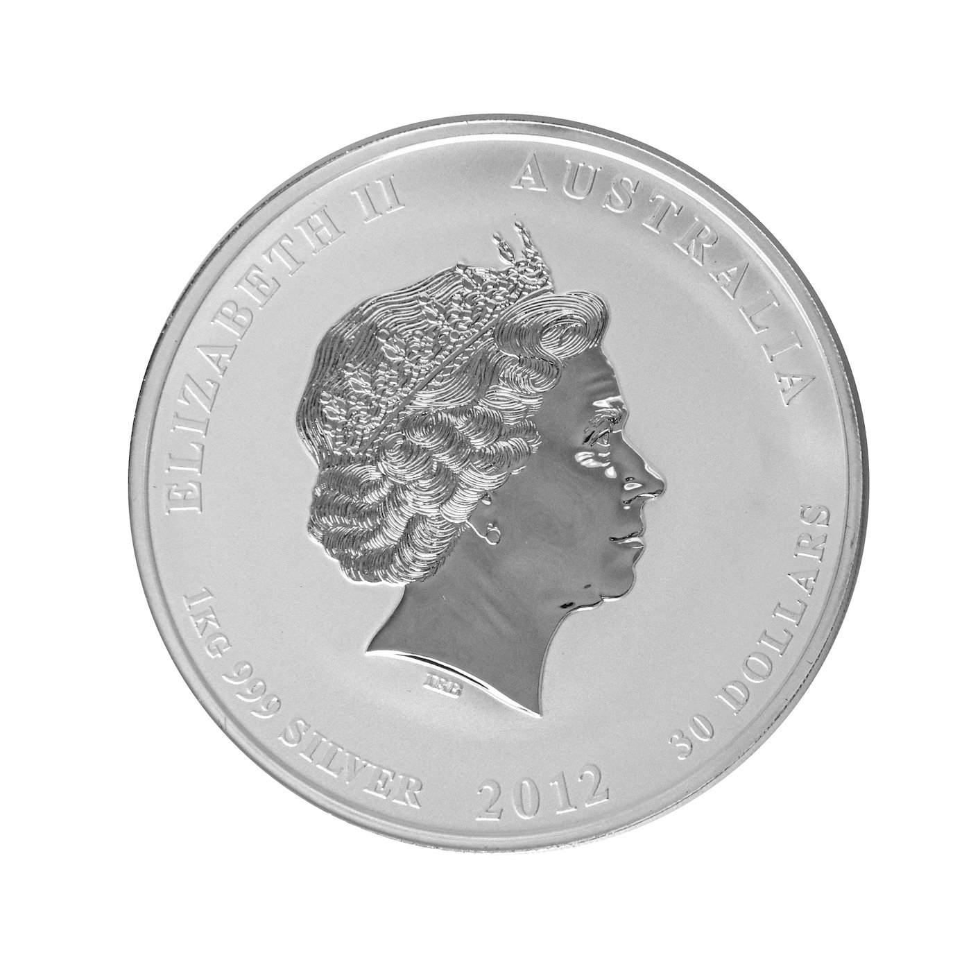Mince - Stříbrná  1 kilová mince rok DRAKA 2012 Austrálie Alžběta II. Hmotnost hrubá 1000g, Stříbro 999/1000.