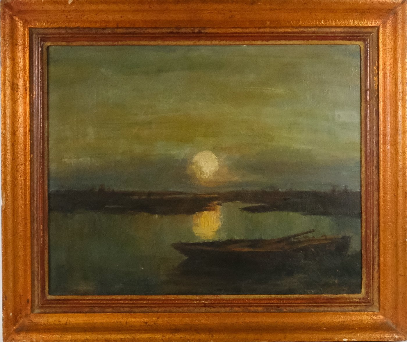 Josef Arnet - Nokturno s člunem na jezeře
