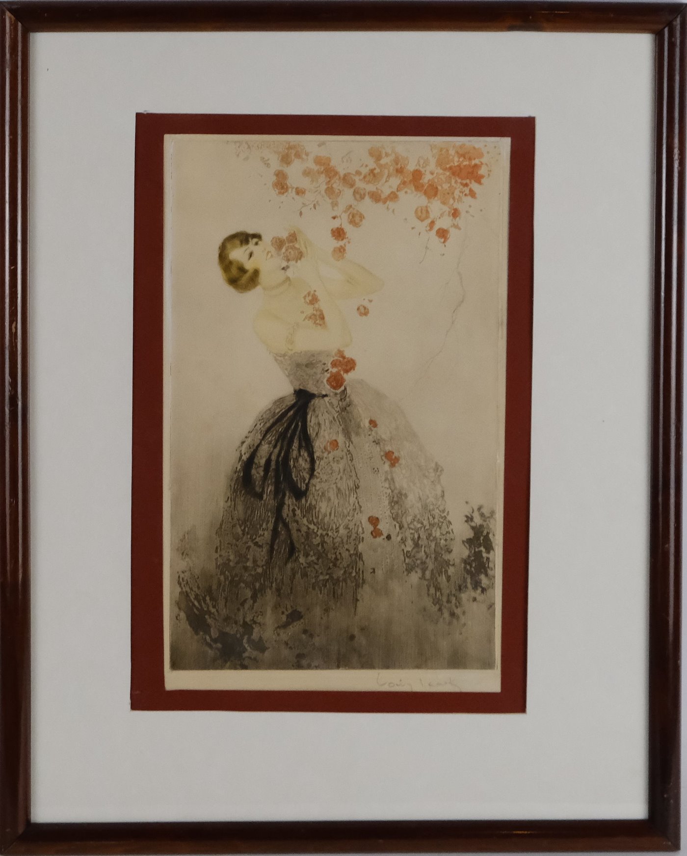 Louis Icart - Dívka s květy