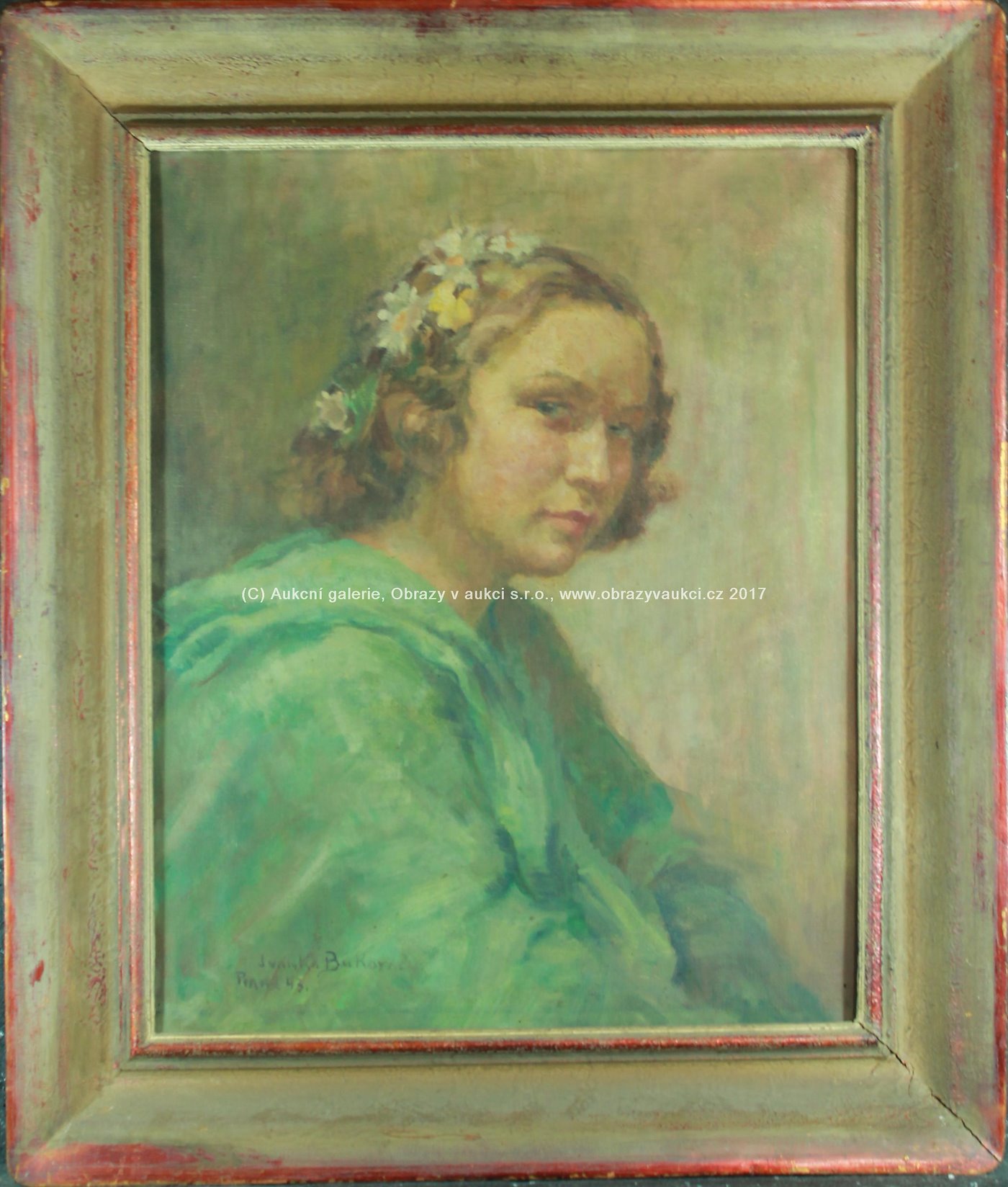 Ivanka Bukovac - Dívka s květy ve vlasech