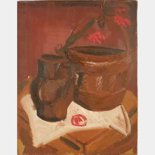 Kateřina Opltová - Zátiší s hnědou keramikou