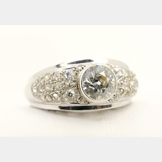 .. - Prsten s diamanty, zlato 585/1000, hrubá hmotnost 4,79 g