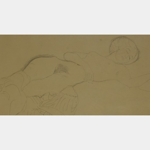 Gustav Klimt - Ležící akt