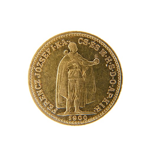 .. - Rakousko Uhersko zlatá 10 Koruna 1900 K.B. uherská, zlato 900/1000, hrubá hmotnost mince 3,387g.
