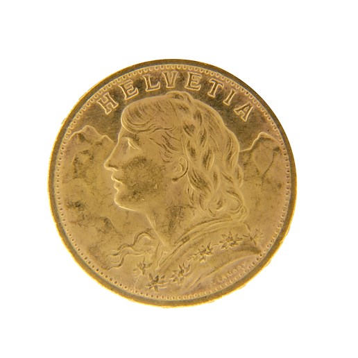.. - Švýcarsko zlatý 20 frank VRENELI 1930, zlato 900/1000, hrubá hmotnost 6,5g.