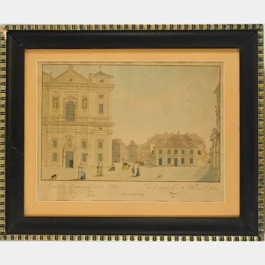 středoevropský malíř konce 18. stol - Vídeňské náměstí