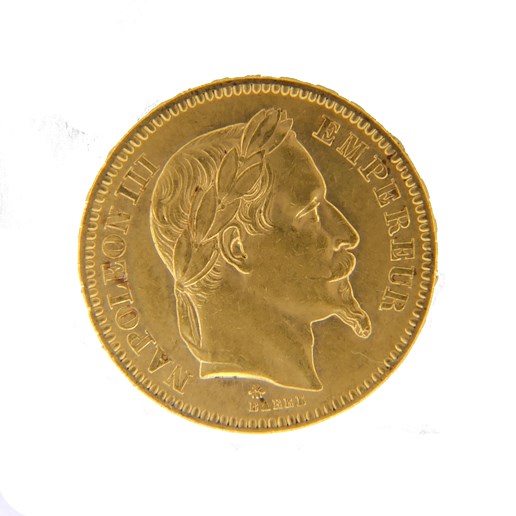 .. - Francie zlatý 20 frank NAPOLEON III. 1866 A Kotva mimořádná zachovalost, zlato 900/1000, hrubá hmotnost 6,45g.