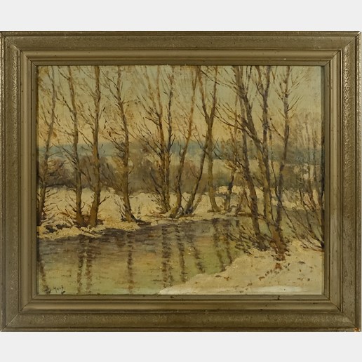 Josef Hart - Řeka v zimní krajině