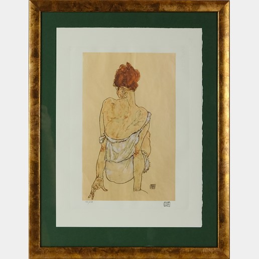 Egon Schiele - Woman sitting in underwear