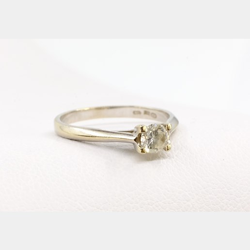 .. - Prsten s diamantem, zlato 585/1000, hrubá hmotnost 1,33 g