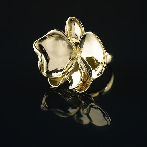 Anton Schwartz - Uniqve picse prsten ORCHIDEA osazený 25ks diamanty 0,16 ct G/VS zlato 585/1000 hrubá hmotnost 16,60 g