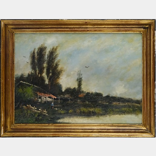 autor neznámý - U řeky, západoevropský malíř, konec 19. století