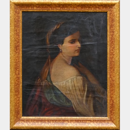 středoevropský malíř 19. století - Dívčí portrét