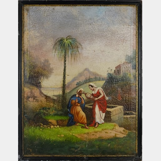 autor neznámý - Dívka u studny, západoevropský malíř 18. století