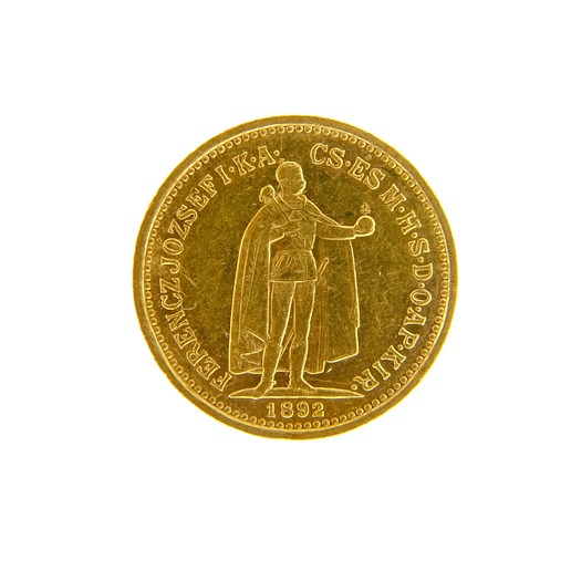 .. - Rakousko Uhersko zlatá 10 Koruna 1892 K.B. uherská, zlato 900/1000, hrubá hmotnost 3,387g