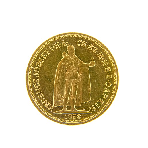 .. - Rakousko Uhersko zlatá 10 Koruna 1893 K.B. uherská, zlato 900/1000, hrubá hmotnost 3,387g
