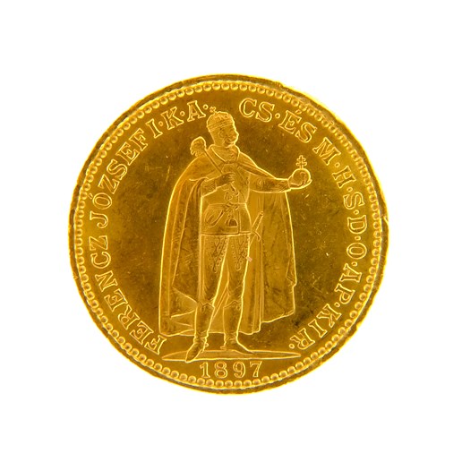 .. - Rakousko Uhersko zlatá 20 Koruna 1897 uherská, zlato 900/1000, hrubá hmotnost 6,78g