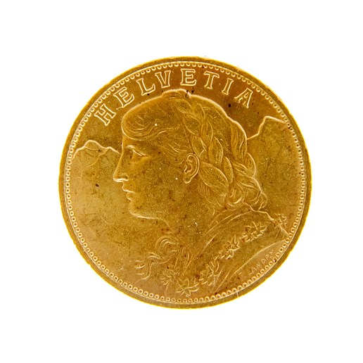 .. - Švýcarsko zlatý 20 frank VRENELI 1927, zlato 900/1000, hrubá hmotnost 6,5g